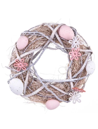 DEKORATIVNÍ GIRLANDA ŠEDÁ PRŮMĚR 24CM