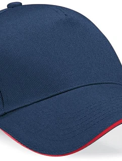 Beechfield B 15C 5 panelová sandwich kšiltovka 53.015C french navy/classic red