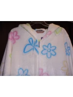 Dámský 3/4 župan kapuce/zip - květy - Vestis