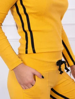 Sada s dvojitými pruhy hořčicová+černá