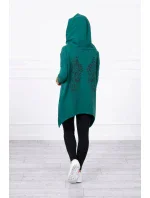 Mikina s potiskem křídel zelená