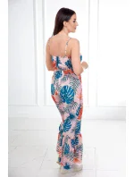 Šaty s motivem listů pudrově růžové Šaty s motivem listů pudrově růžové