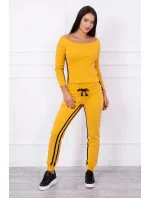 Sada s dvojitými pruhy hořčicová+černá