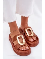 Dámské sandály na platformě se zlatým detailem Camel Ularinea Dámské sandály na platformě se zlatým detailem Camel Ularinea