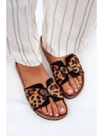 Dámské sandály na korkové platformě panterka Mevuna