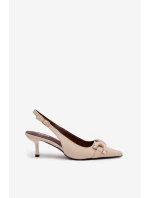 Dámské sandály na jehle s ozdobným detailem světle béžové Brienne