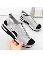 Pohodlné nazouvací sandály Rieker W RKR686 metallic