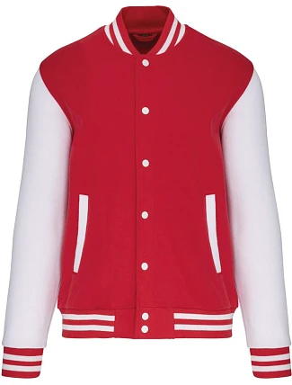 Kariban K 497 Unisex college bunda "Teddy" 20.K497 red/white