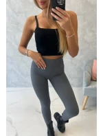 Pruhované legíny v grafitové barvě Pruhované legíny v grafitové barvě