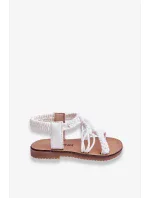 Dětské pletené nazouvací sandály Bíle Tracy Dětské pletené nazouvací sandály Bíle Tracy