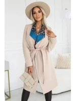 582-1 Polský pohodlný kabát s barevnou vložkou na límci - BEISE