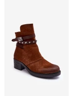 Ocieplané Botky Na Podpatku Camel Effie