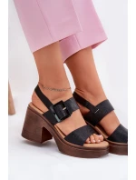Dámské sandály na masivním podpatku a platformě Černé Vinceza 17387 Dámské sandály na masivním podpatku a platformě Černé Vinceza 17387