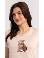Dámské pyžamo šortky Méďa Coffee Dámské pyžamo šortky Méďa Coffee