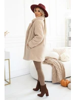 619-1 Pohodlný a elegantní žebrovaný dámský overal s výstřihem - moka pěna 619-1 Pohodlný a elegantní žebrovaný dámský overal s výstřihem - moka pěna