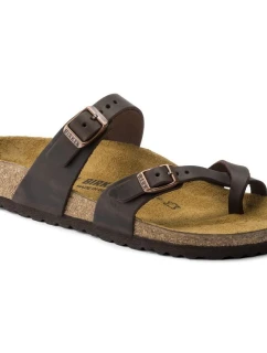 Birkenstock dámské žabky Mayari Habana Narrow foot z nubukové kůže hnědé (0171323)