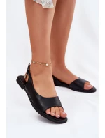 Dámské Sandály Na Ploché Podešvi Černé Weanise