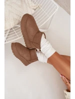 Dámské Sněhule Na Platformě Zateplené Kožíškem Khaki Vesirae