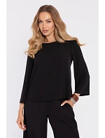 M905 Elegantní halenka s volnými rukávy - černá M905 Elegantní halenka s volnými rukávy - černá