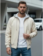 Pánská bunda bomber s kapucí bílá FashionStreet TX5020