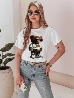 Dámské tričko s medvídkem bílé FashionStreet RY2862