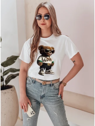 Dámské tričko s medvídkem bílé FashionStreet RY2862