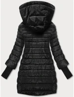 Černá dámská bunda s úpletovými stahovacími lemy (P22-6637/6682-1)