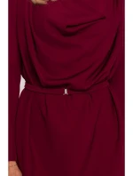S428 Šaty s výstřihem - bordó