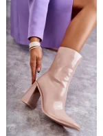 Dámské lakované kozačky Béžové Margit Dámské lakované kozačky Béžové Margit