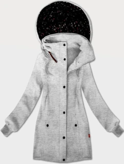 Světle šedá dámská mikina s kapucí a se stojáčkem LHD (AMG-171)