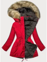 Červeno-hnědá oboustranná dámská bunda (w555)