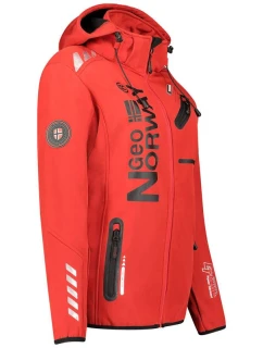 Geographical Norway Reine Red/Black LADY 007 Red (WU8187F/GNO-RED-BLACK)/WU8088 dámská softshellová bunda s kapucí