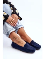 Dámské semišové mokasíny modré Lenvie
