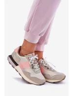 Dámské Semišové Tenisky Big Star RR274243 HI-POLY SYSTEM Šedo-Růžové
