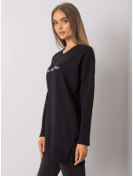 RUE PARIS Černá bavlněná tunika pro ženy