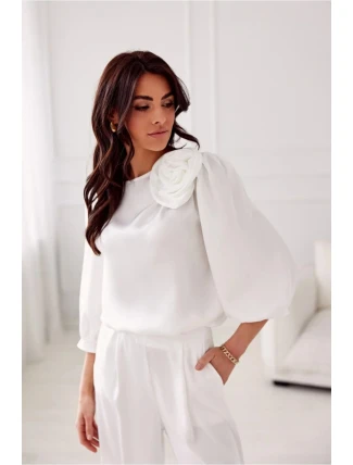 Halenka  BLU0178 smetanově bílá - Roco Fashion