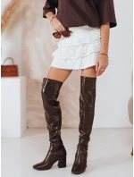 Dámské kozačky nad kolena hnědé FashionStreet ZY1246
