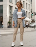 Dámská džínová košilová bunda oversize modrá FashionStreet TY5602