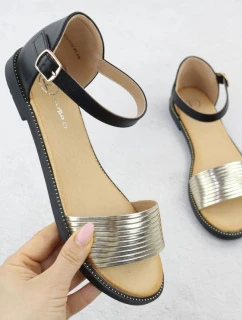 Dámské černo-zlaté sandály Filippo DS6917
