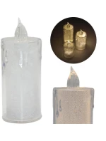 DEKORATIVNÍ SVÍČKA 12,5 CM TRANSPARENTNÍ TEPLÁ BÍLÁ 1 LED