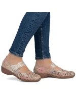 Dámská kožená prolamovaná obuv na suchý zip Rieker 41399-92