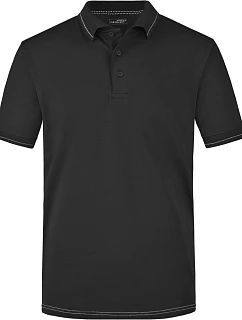 Daiber JN 569 Pánské žerzejové elastické polo 02.0569 black/white