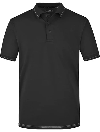 Daiber JN 569 Pánské žerzejové elastické polo 02.0569 black/white Daiber JN 569 Pánské žerzejové elastické polo 02.0569 black/white