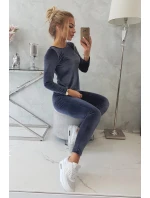 Velurová souprava se záhybem na zadní straně grafitová Velurová souprava se záhybem na zadní straně grafitová