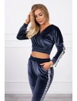 Velurová souprava s nápisem Queen graphite Velurová souprava s nápisem Queen graphite