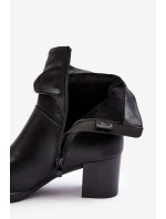 Dámské šněrované boty na podpatku černé Liriam