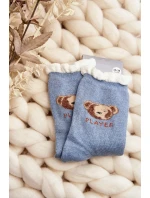 Silné Bavlněné Ponožky S Modrým Medvídkem Silné Bavlněné Ponožky S Modrým Medvídkem