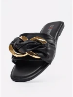 Krásné černé dámské  nazouváky bez podpatku