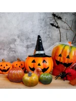 DEKORATIVNÍ DÝNĚ HALLOWEEN FIGURKA 4KS ORANŽOVO-ZELENÁ