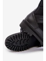 Kožené Traperky Kotníkové Boty Pánské Zateplené Big Star OO174164 Černé